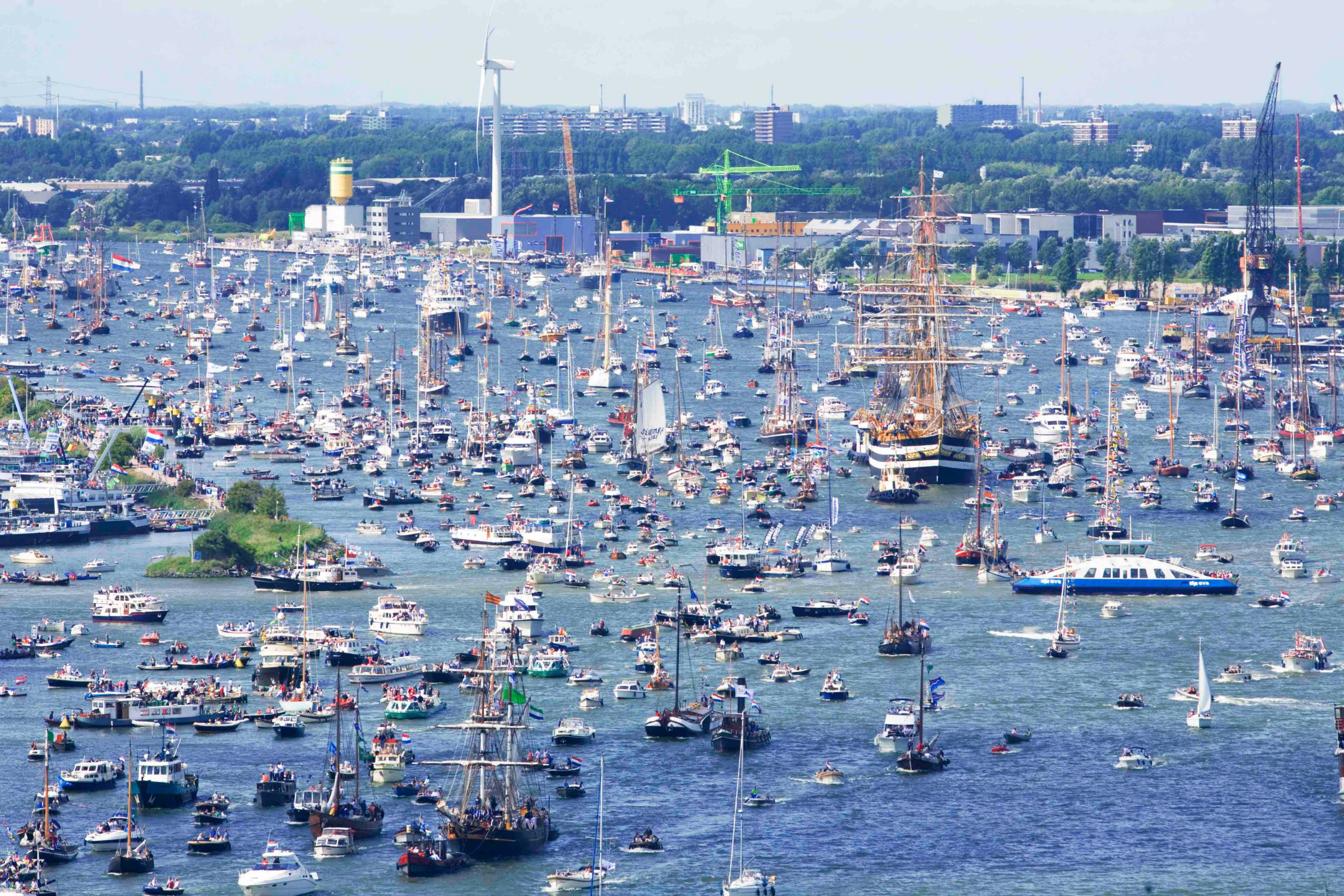 Sail Amsterdam, sailing ships in city The Golden Scope